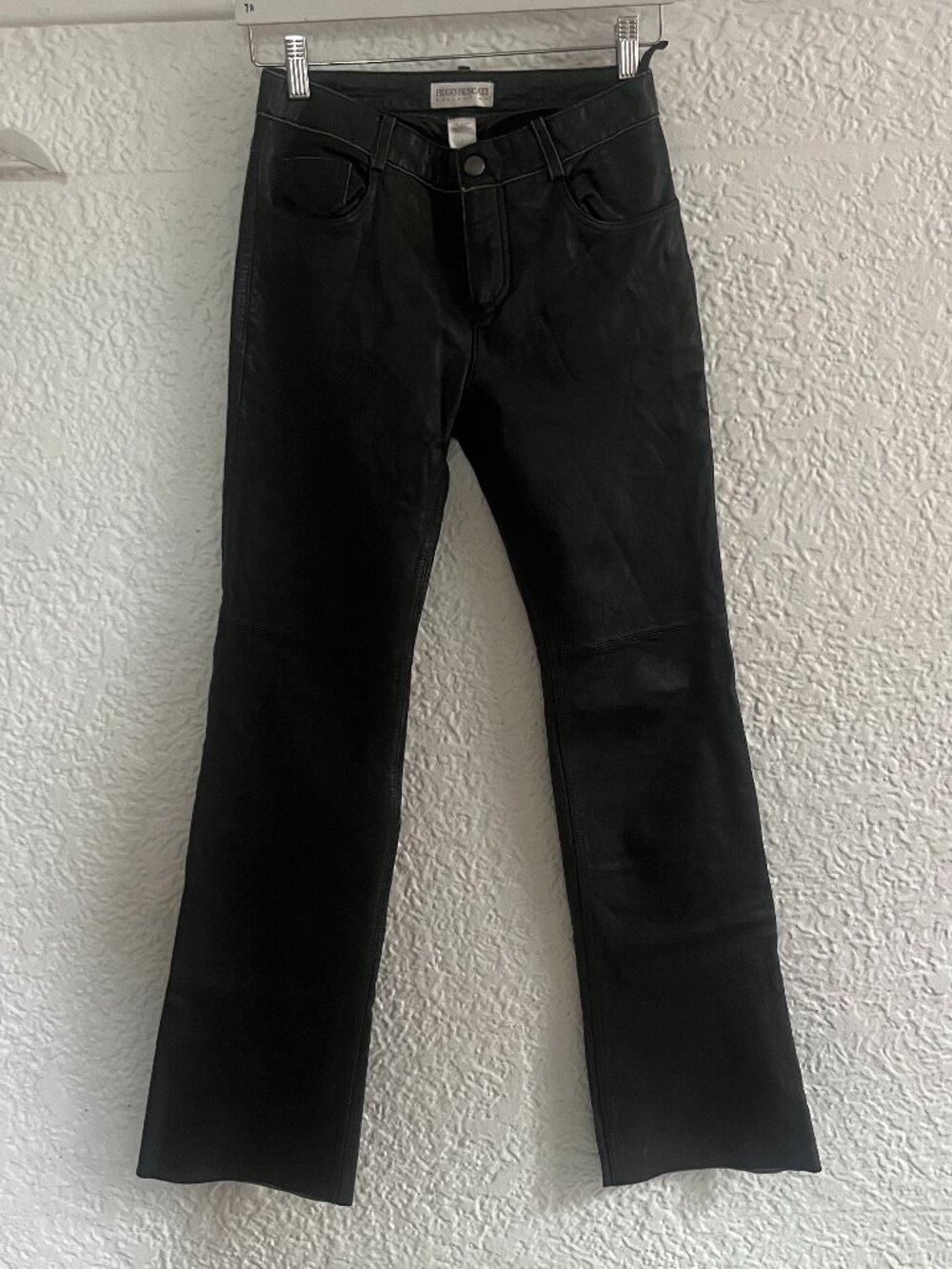 Hugo Buscati Vintage Calf Leather Bootcut Trousers